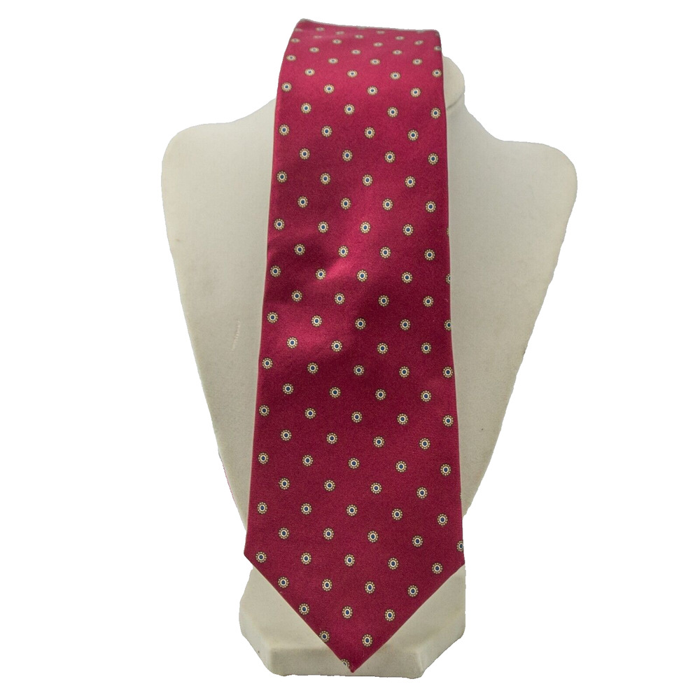 Vintage Men's Necktie ARNIE Maroon 100% Italian Silk Made in the USA Classic Tie